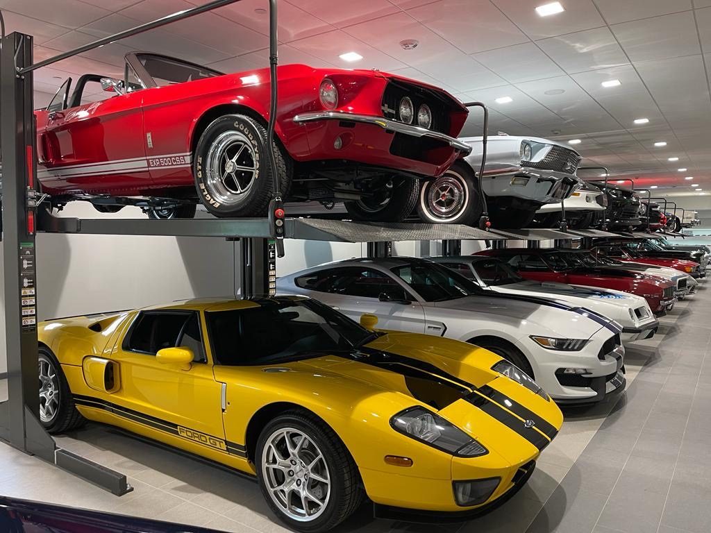 Classic muscle cars on Double Stackers in a Miami collection